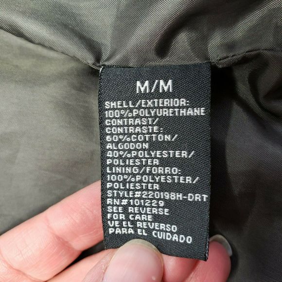 ASHLEY Size M Dark Gray Faux Leather Vest Moto Zip - Picture 4 of 7